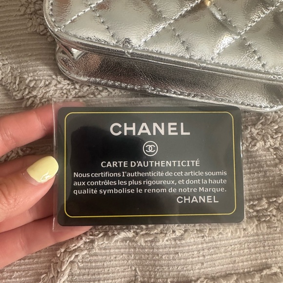 Chanel Silver and Gold Quilted Crossbody Bag - Picture 6 of 8